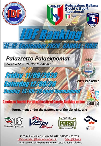 Bullshooter Dart Federation volverá a estar presente en el IDF Ranking de Caorle (Italia)